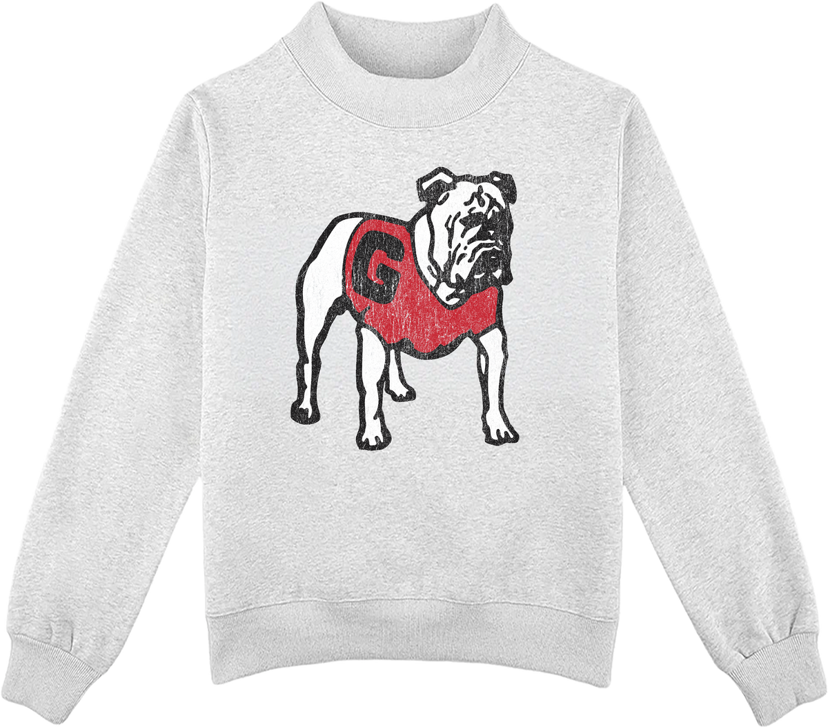 UGA Mock Neck: Heather Ash / Small/Med