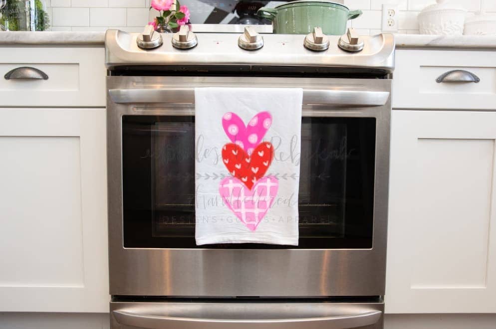 Stacked Heart Tea Towel