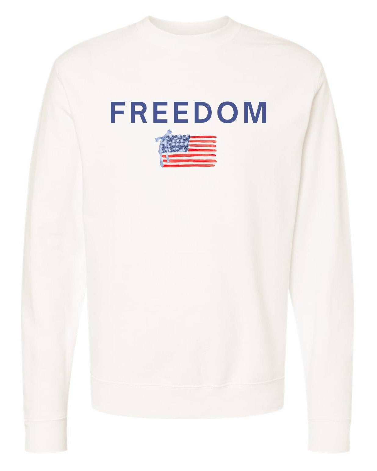 Freedom Blueberry Flag Crewneck Sweatshirt