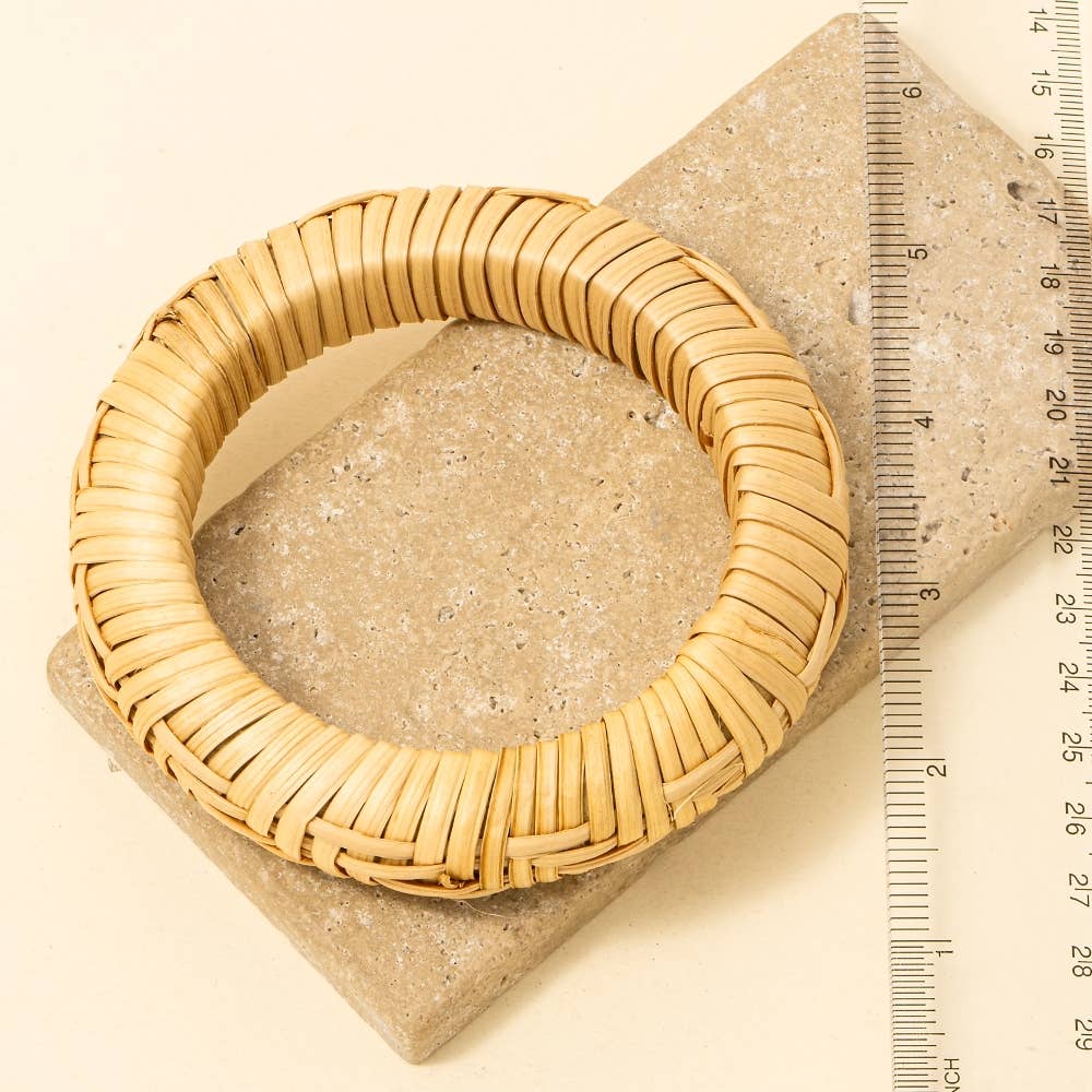 Large Straw Weave Bangle Bracelet: KA