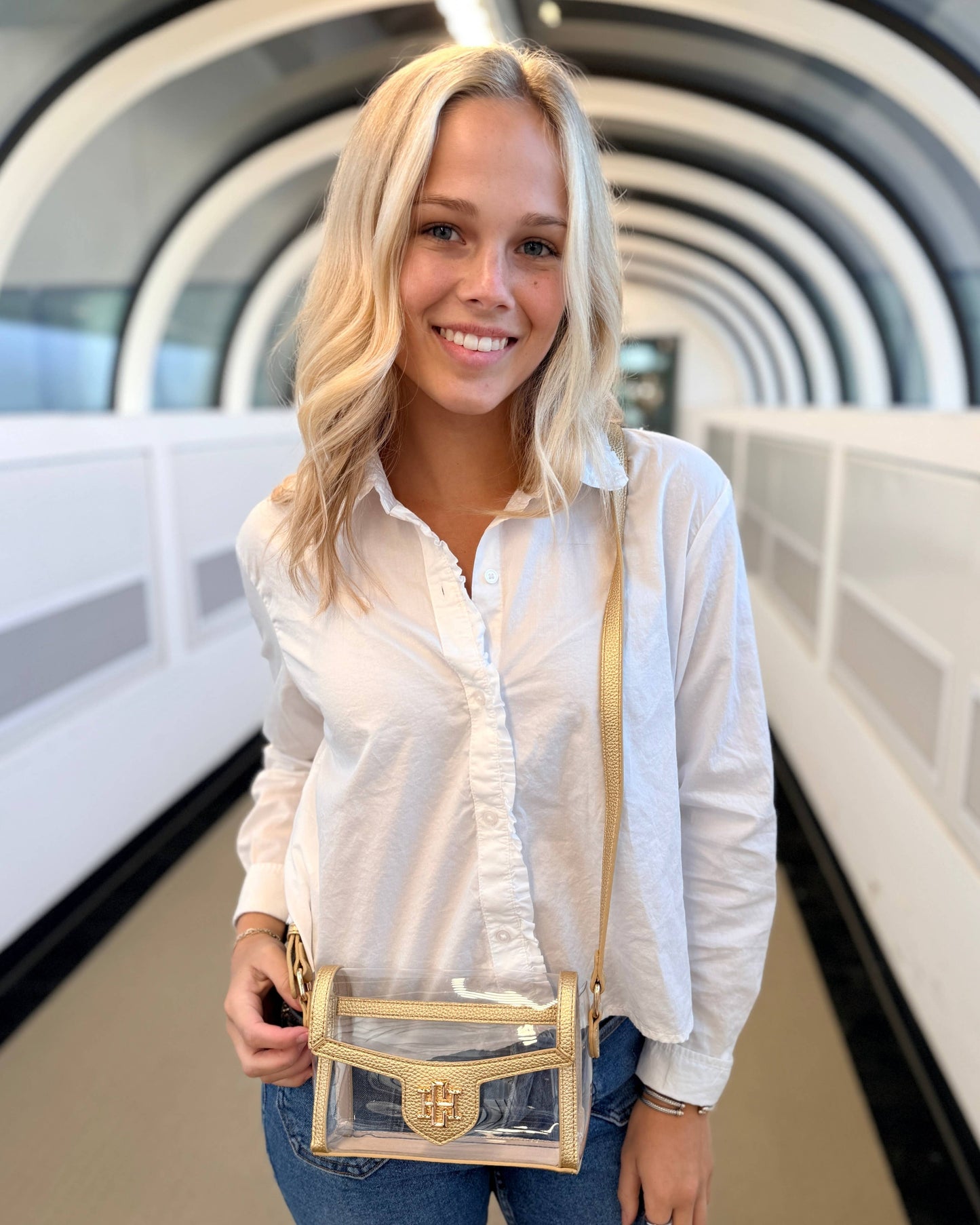 Anna Clear Bag Gold: Default
