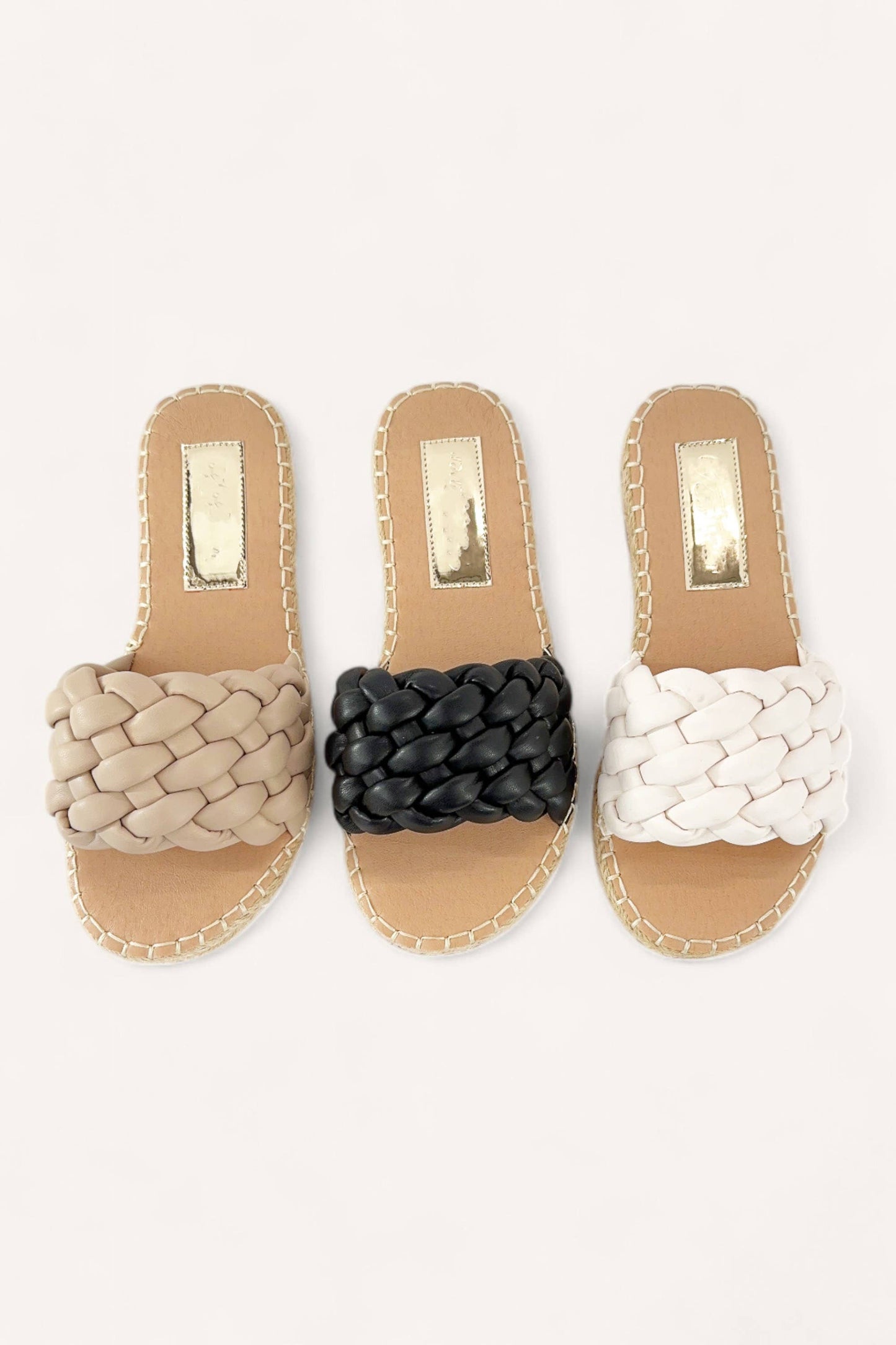 EXAM-20 BRAIDED UPPER SLIP ON SANDAL: TAUPE / B18