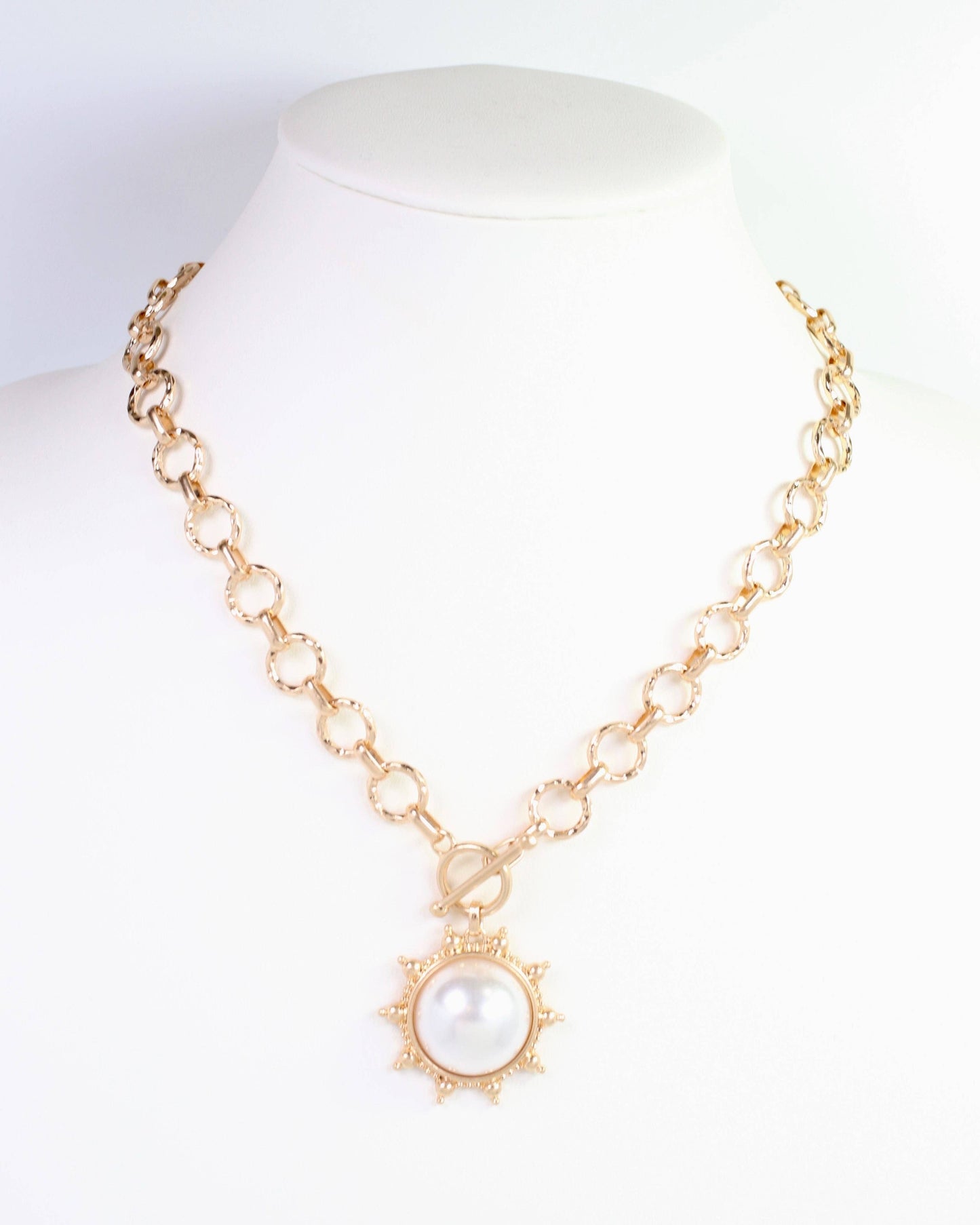 Macquarie Pearl Toggle Necklace Worn Gold: Default