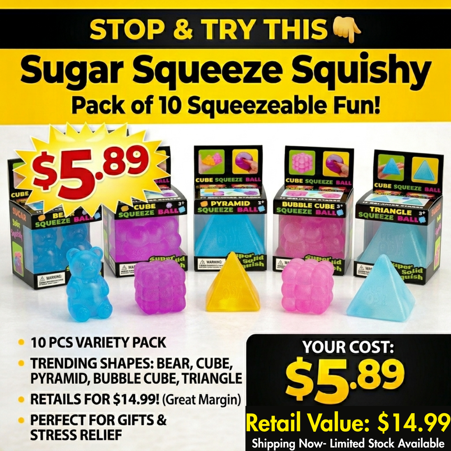 Sugar Squeeze Squishy – Gummy Bear Stress Toy