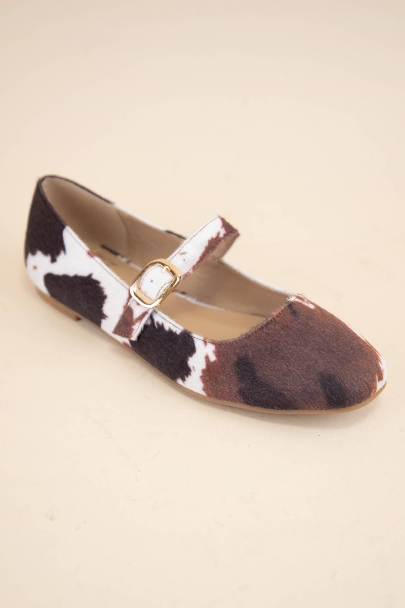 MELI-3 ANIMAL PRINT SHORT HAIR FURRY UPPER FALL FLATS: LEOPARD / C12