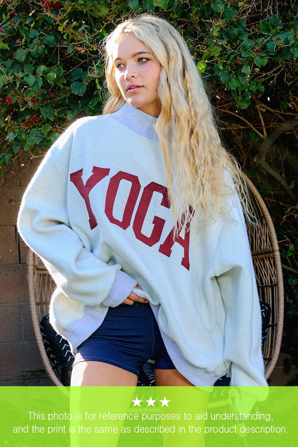 IT2594-GEORGIA 'GEORGIA & GA' Print Reversible Mockneck Swea: Heather grey / S/M-L/XL (3-3)