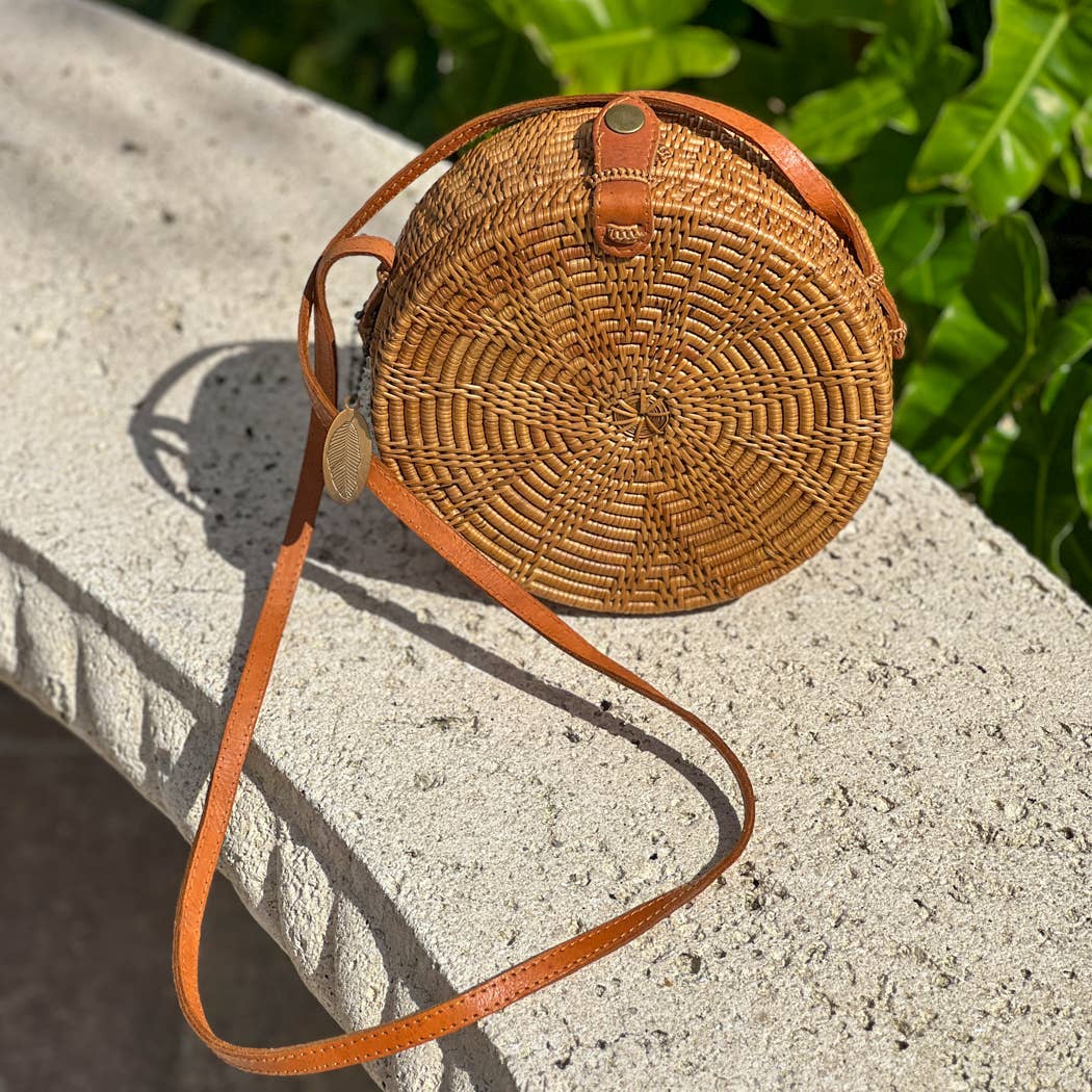 Ata Vine Round Crossbody Bag - Medium