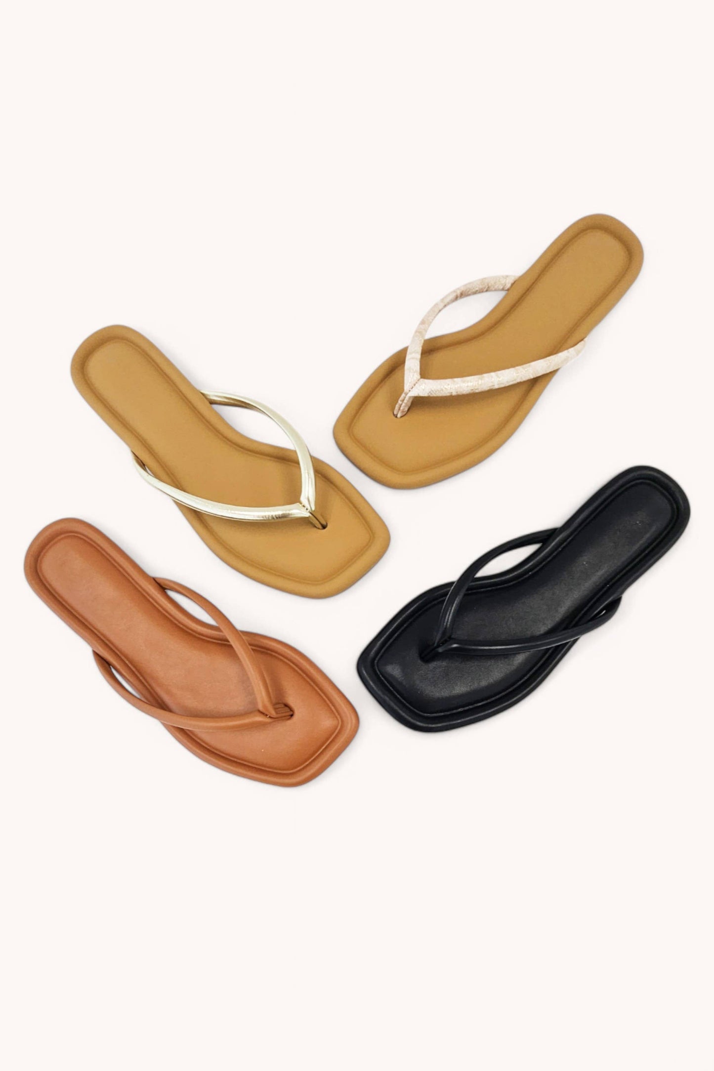 PRISCILLA-5 SQUARE TOE SIMPLE THONG STRAP SANDALS: BEIGE LINEN / B18