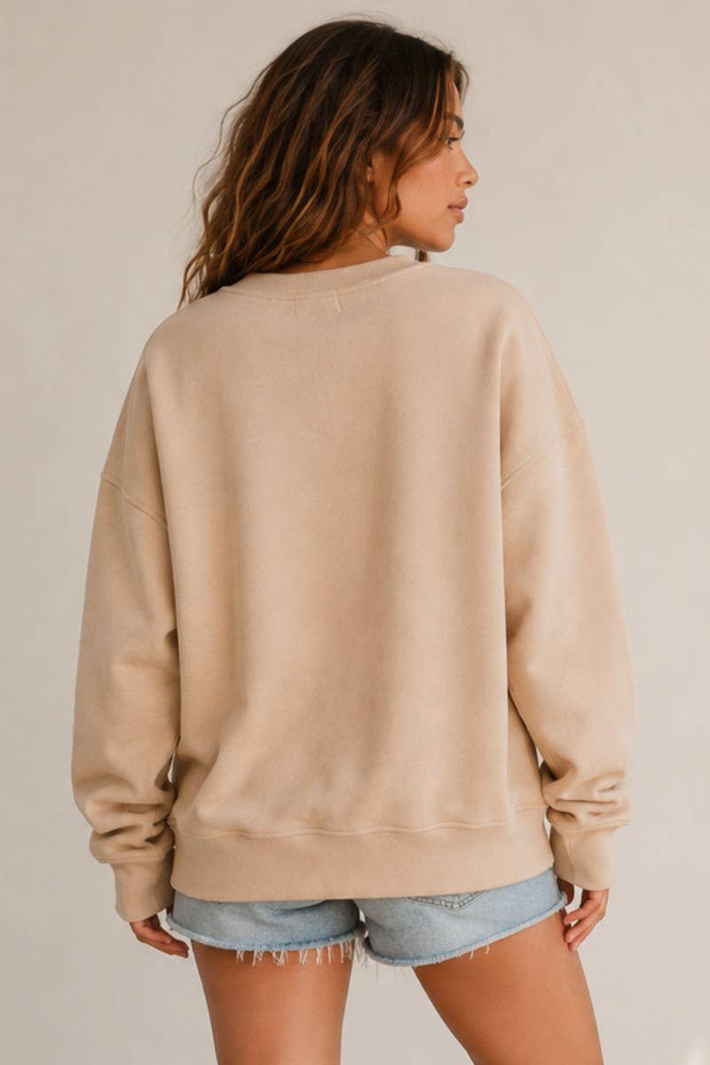 LUCKY MALLARD DUCK SWEATSHIRT: CREAM / L