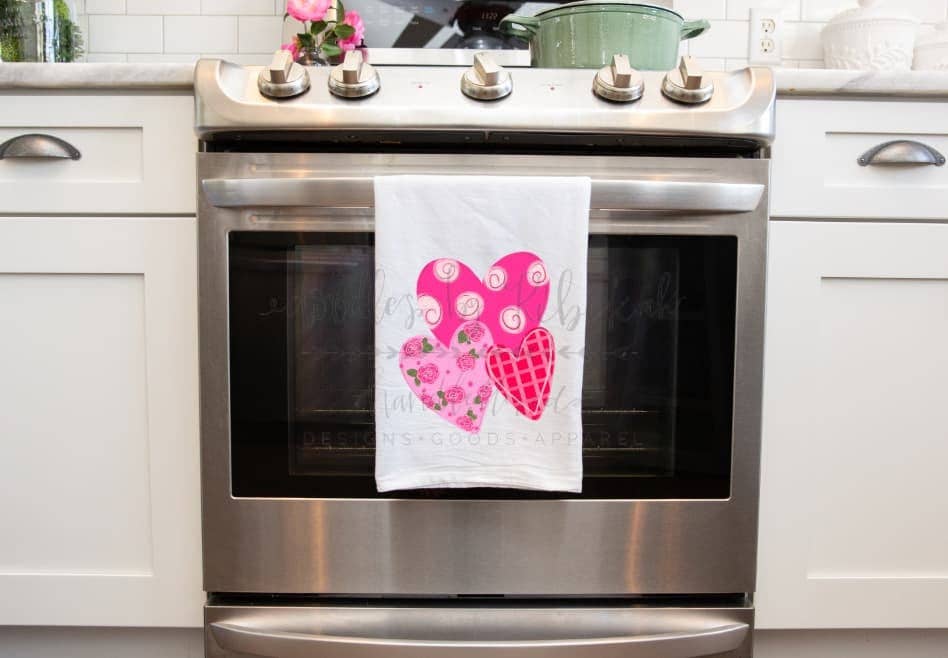 Triple 3 Heart Tea Towel