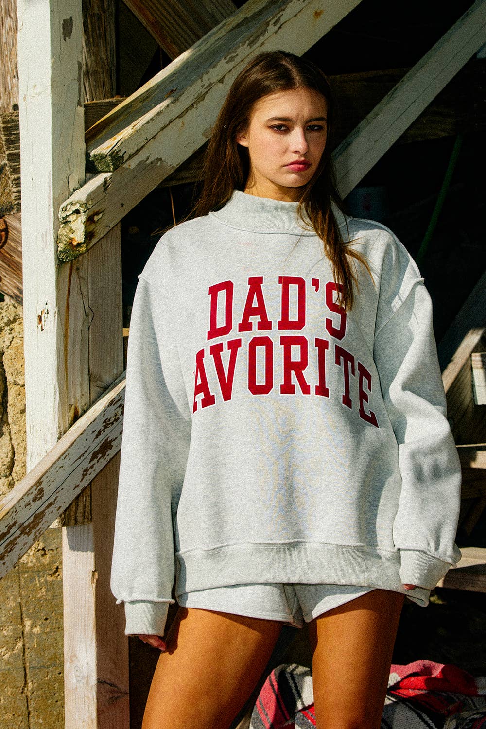 IT2594-FAVORITE | Reversible Mock-Neck Sweatshirt: HEATHER GREY / S/M-L/XL (3-3)