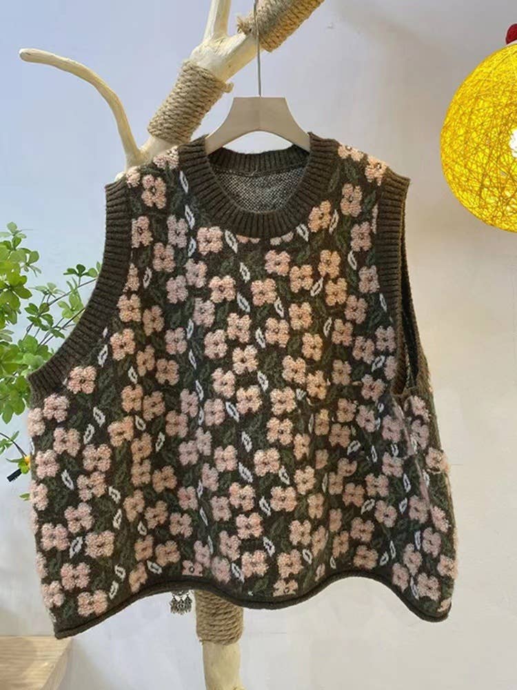 Knit Sweater Vest for Women: Beige / Missy / One Size