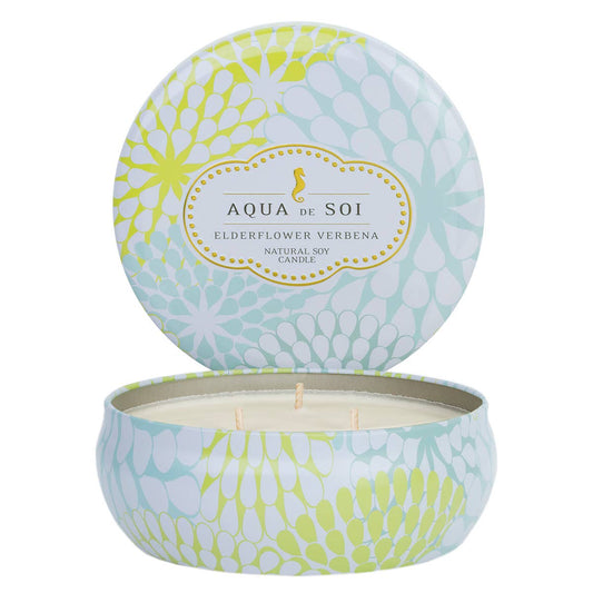 Elderflower Verbena  Three Wick Soy Candle
