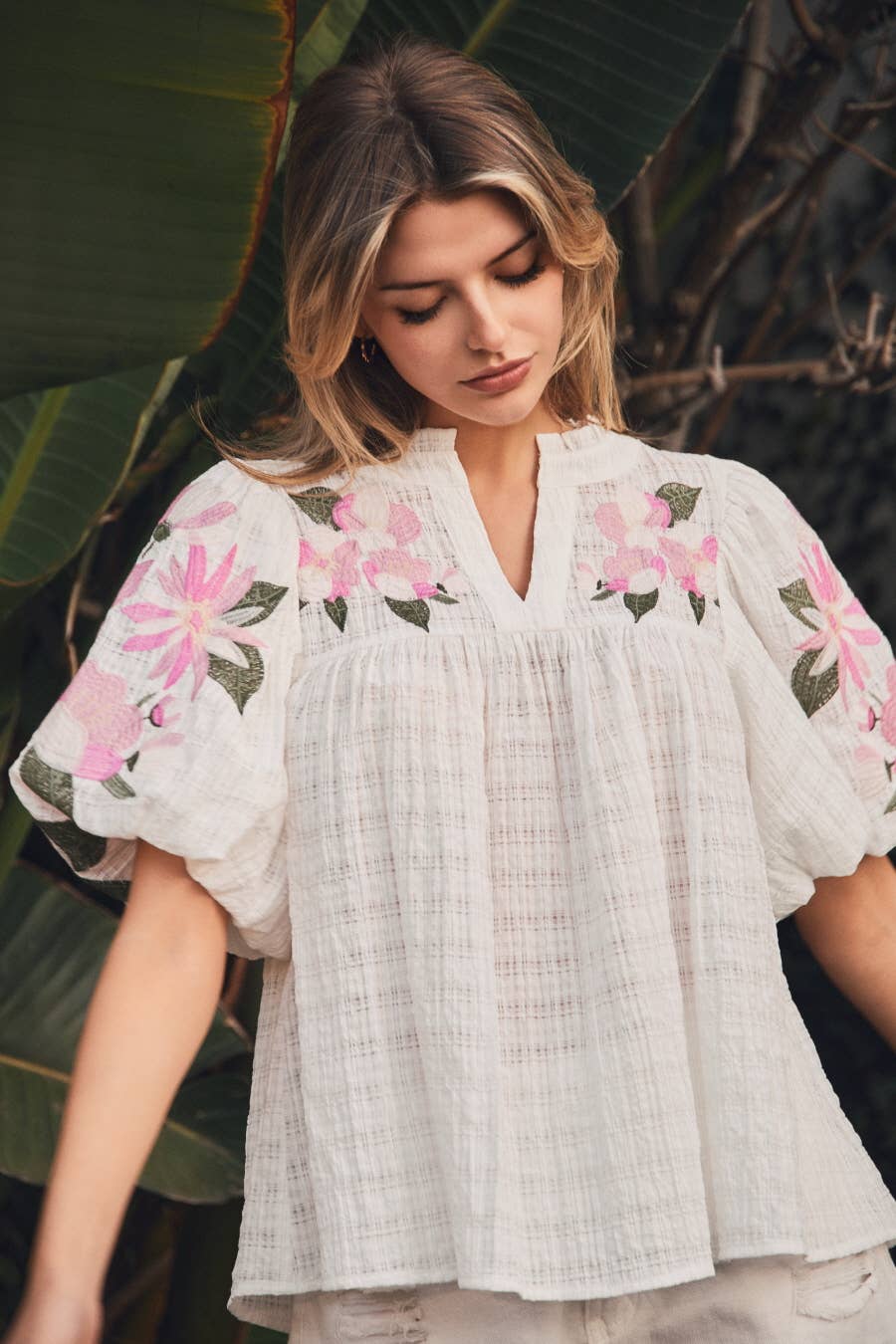 Plus Textured Top: Off-White / Plus Size / 2XL
