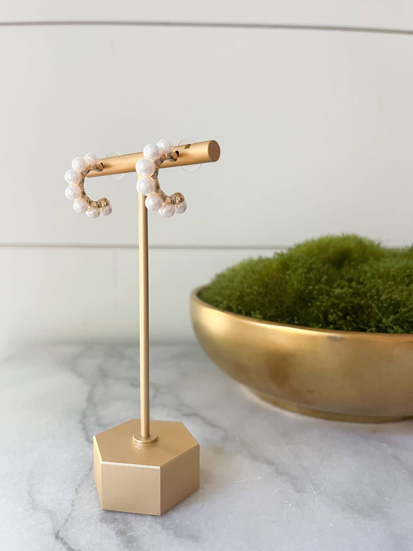 Petite Pearl hoop Earrings - Brookhaven Baubles