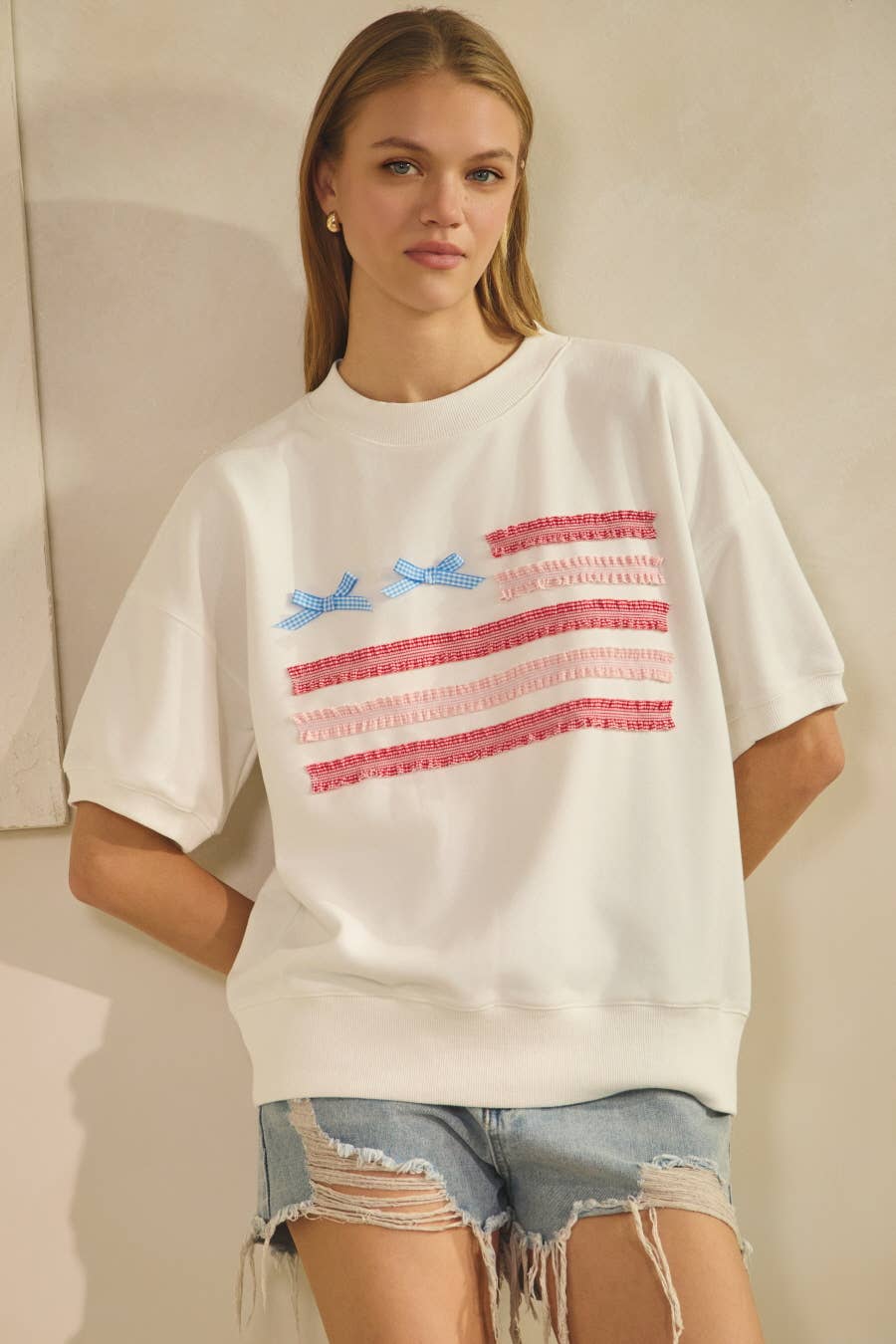 Short-sleeve Sweatshirt: White / M