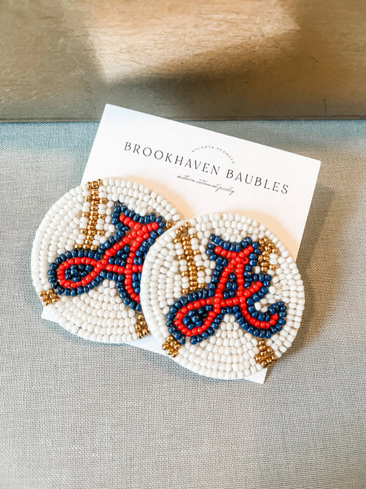 Braves Beaded Earrings - Southern Statement - MLB Game Day