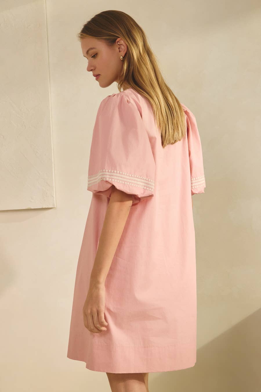 Plus Cotton Poplin Mini Dress: Misty Blue / Plus Size / 1XL
