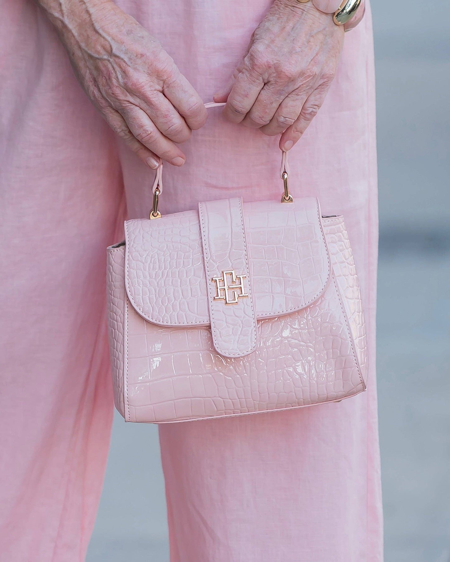 Tucker Handbag Blush Patent EC: Default