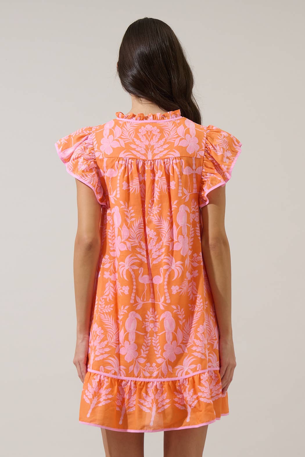Davina Floral Ebba Shift Mini Dress: COBALT-WHT / S