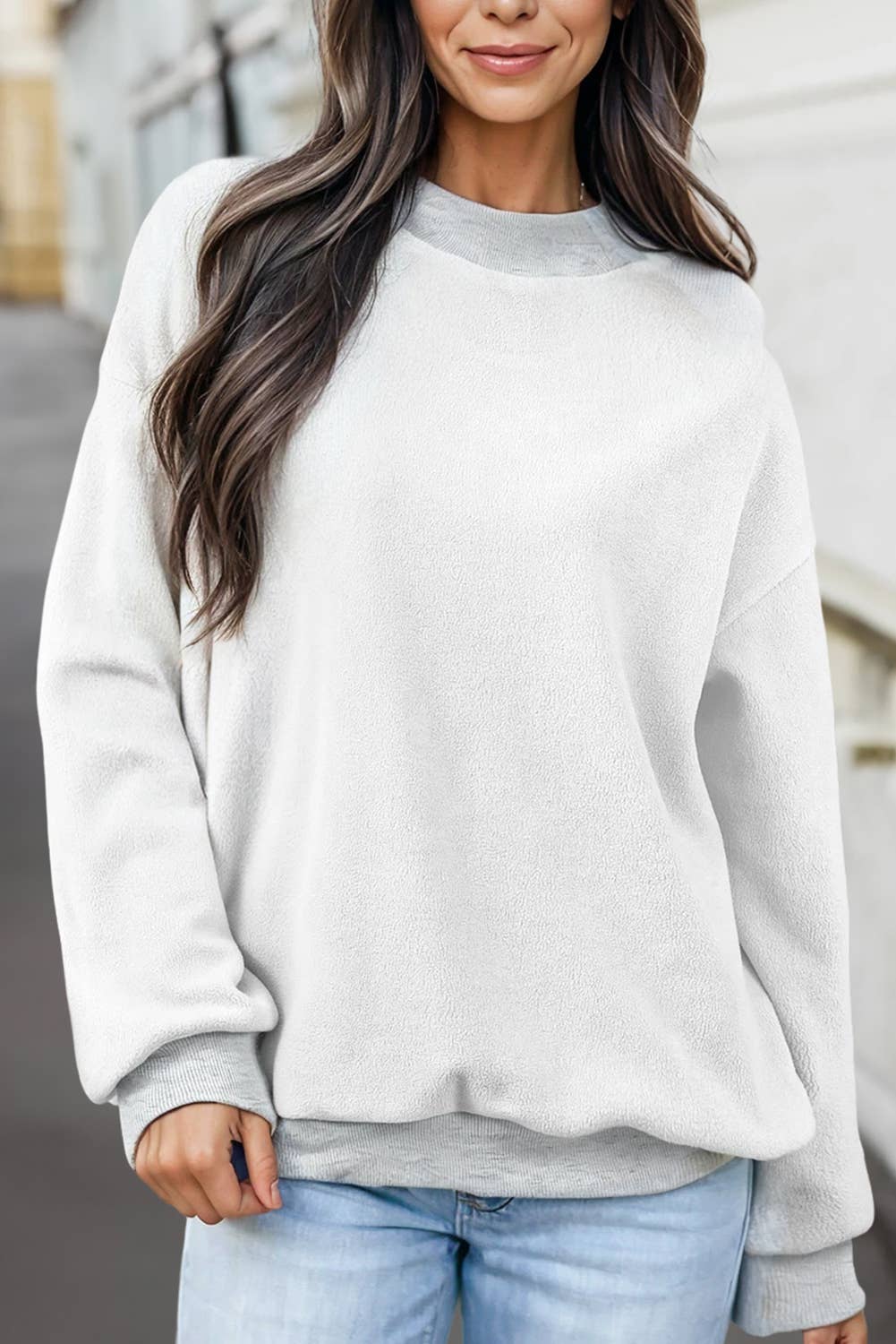 Reversible Oversized Mock Neck Sweatshirt | S-4X: Black / M
