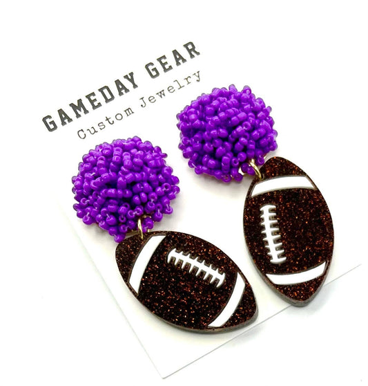Football Earrings: Set of 10