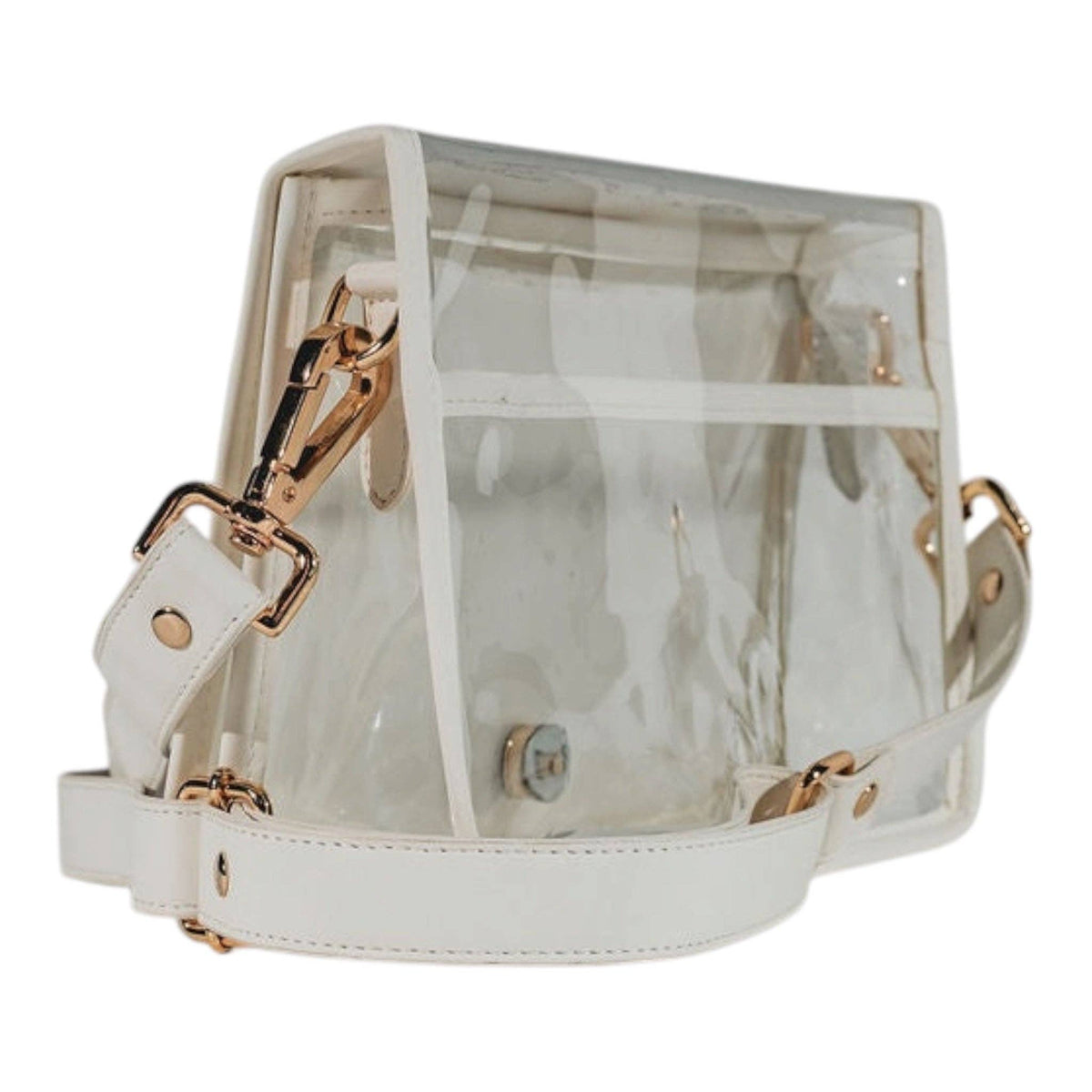 Red and White Grid Clear Stadium Bag with Bulldog (white trim)