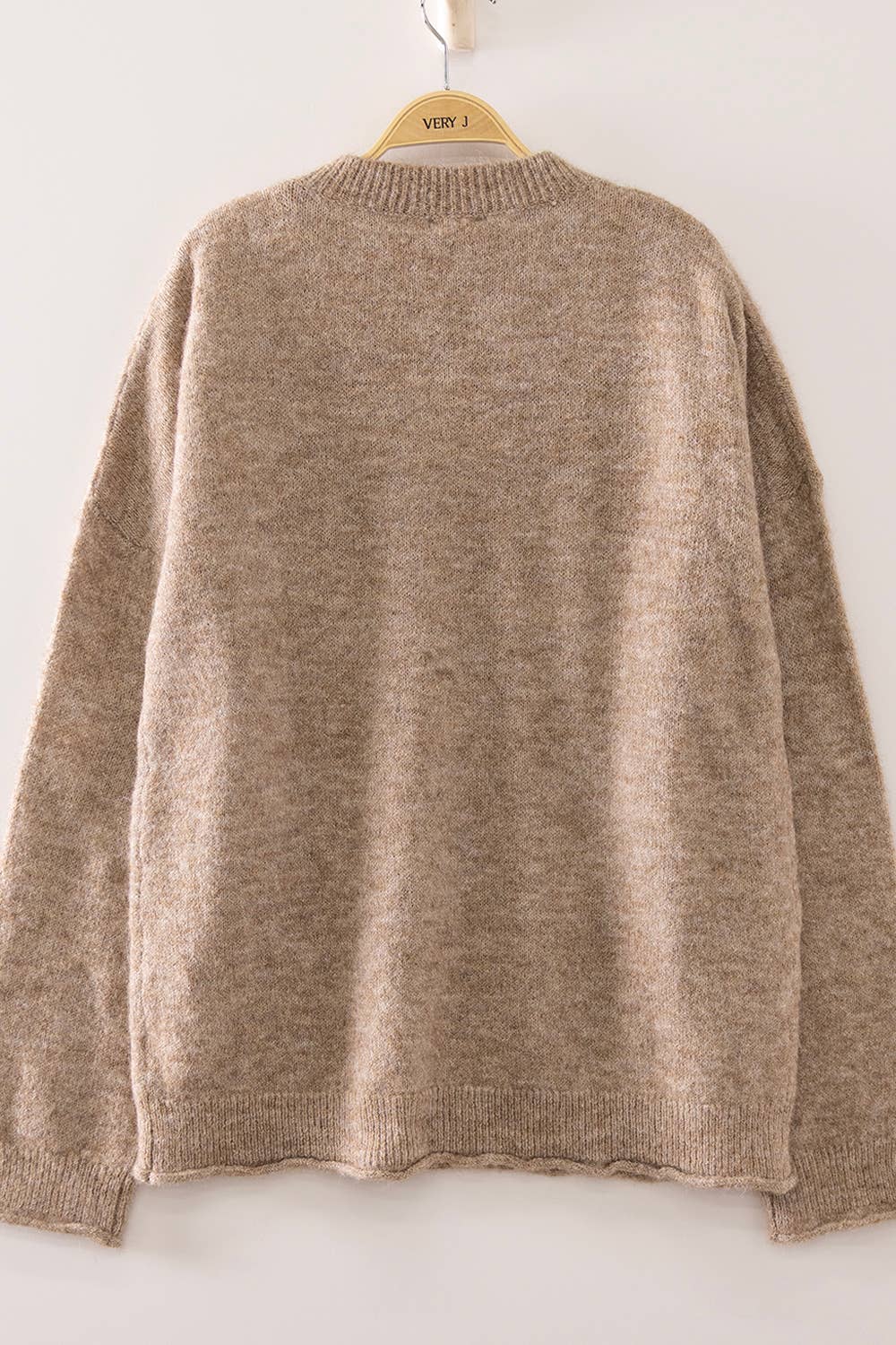 12W3683N-Cozy Mallard Sweater: MOCHA / S-M-L/2-2-2