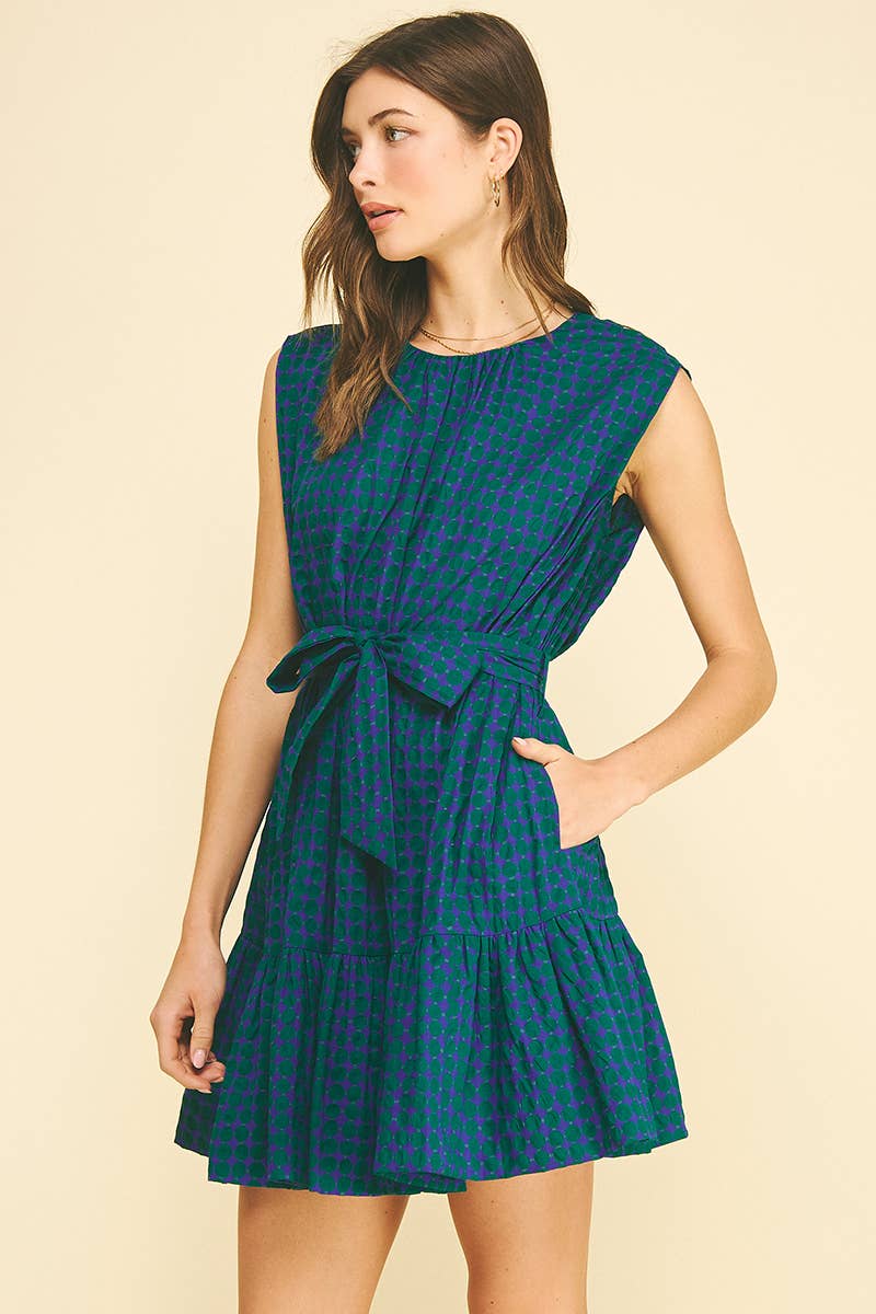 MULTI-COLOR POLKA DOT TIERED MINI DRESS - 6867DA: Pink / L
