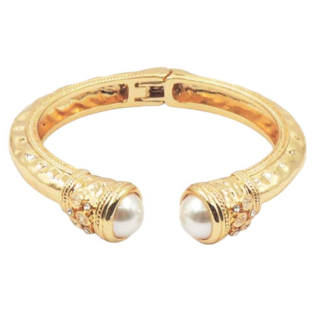 TEADROP HAMMER HINGE BANGLE BRACELET, BDBB 501: GCM