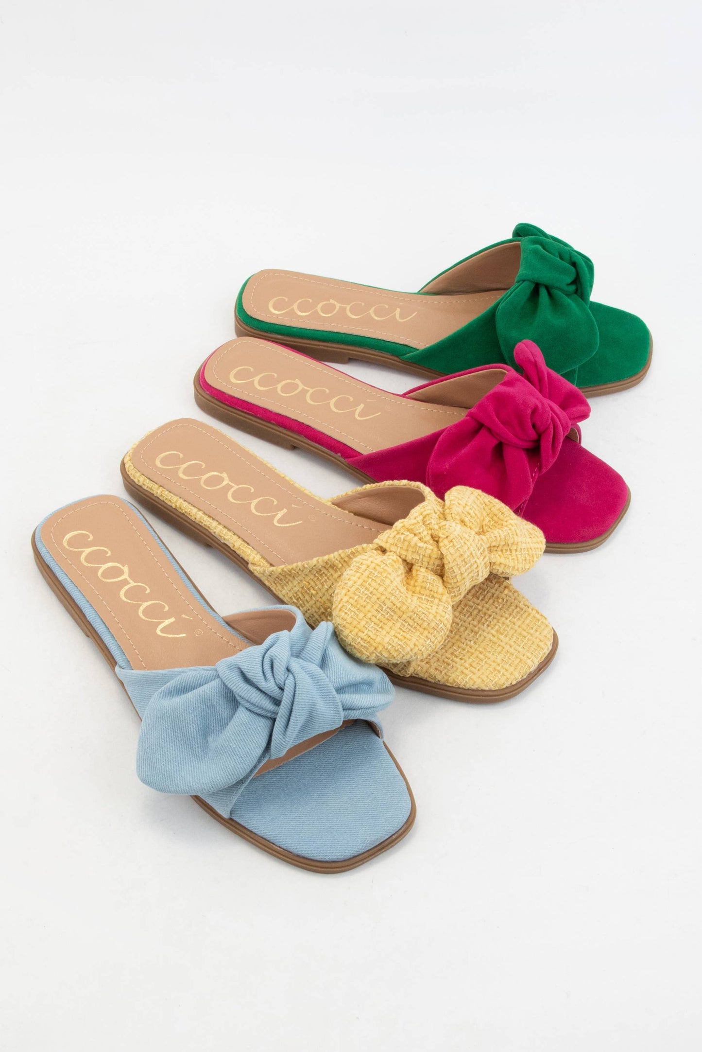 ROUND KNOTTED BOW ESSENTIAL DESIGN SLIP-ON SLIDE SANDAL: FUCHSIA / 8.5