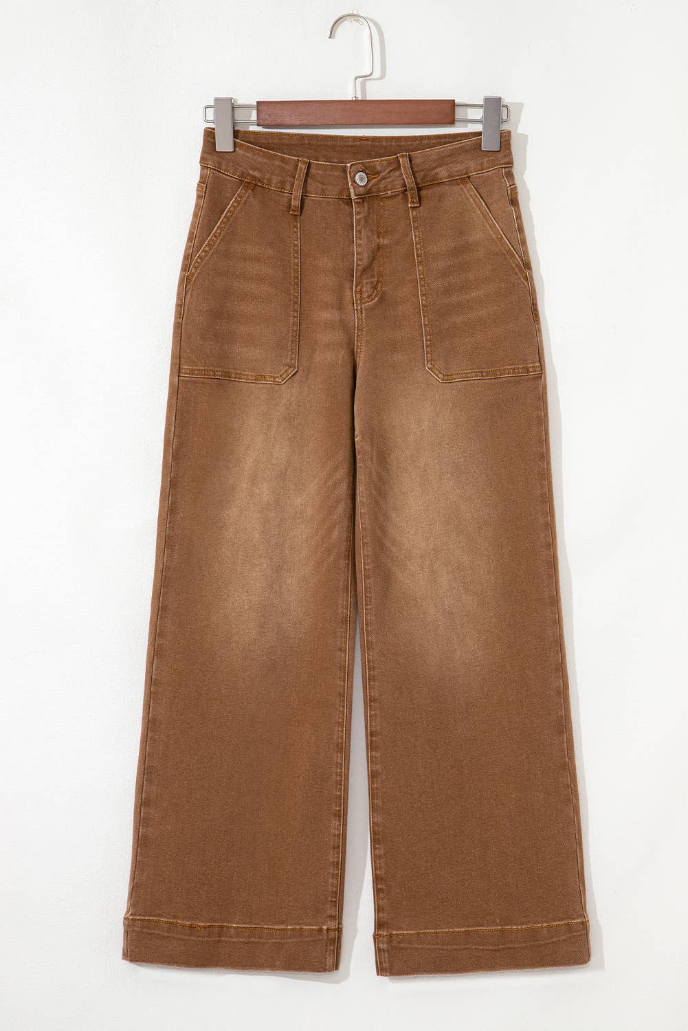 Ashleigh Blue Cropped High Rise Wide Leg Jeans: Ashleigh Blue / 72%Cotton+26%Polyester+2%Elastane / 6