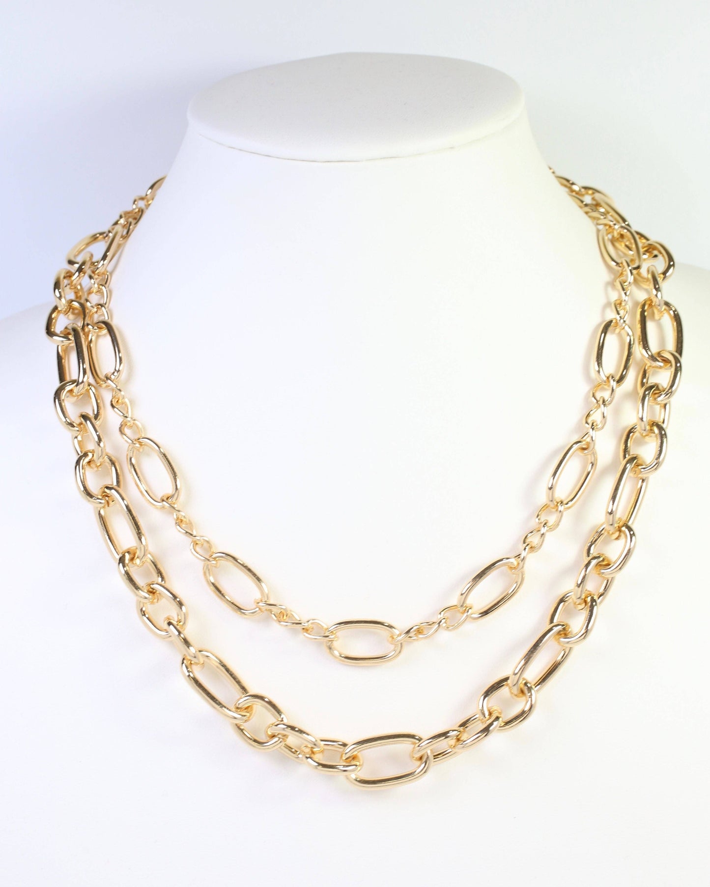 Glens Falls Layered Link Necklace Gold: Default