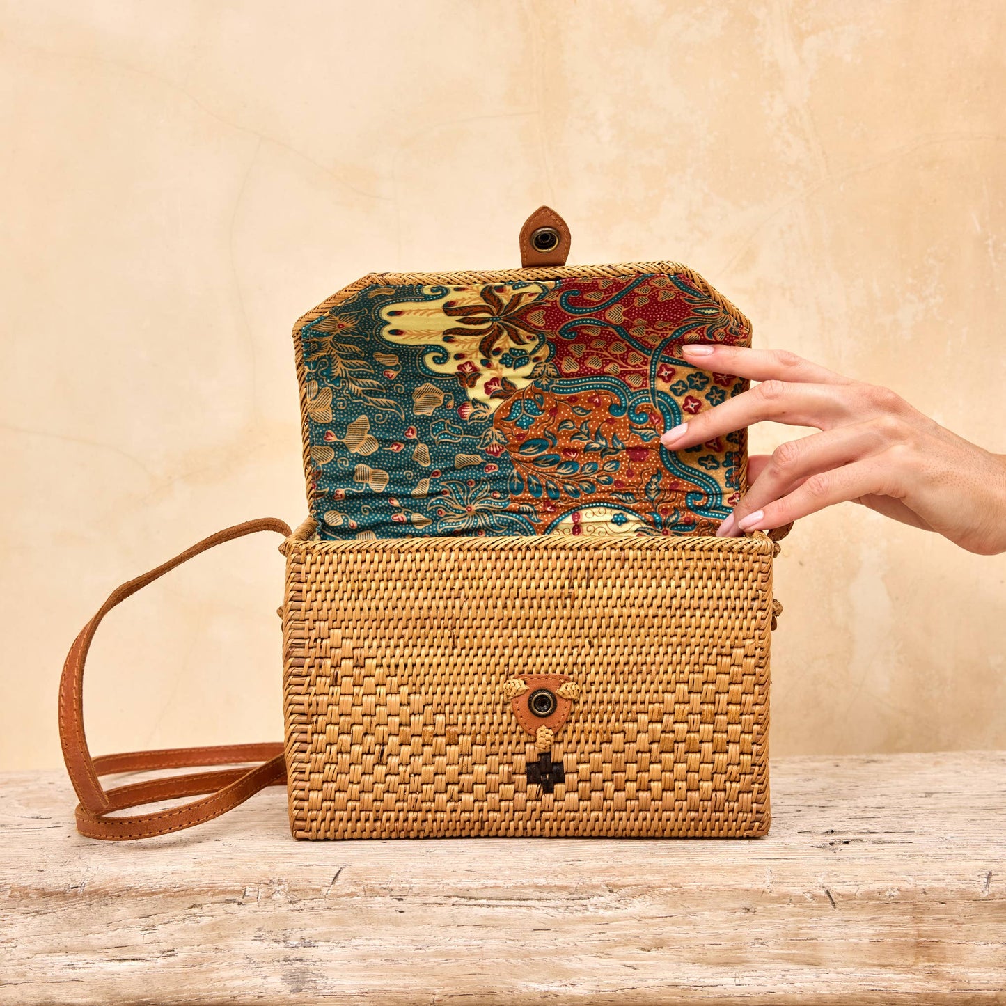 Ata Vine Rectangle Box Crossbody Bag