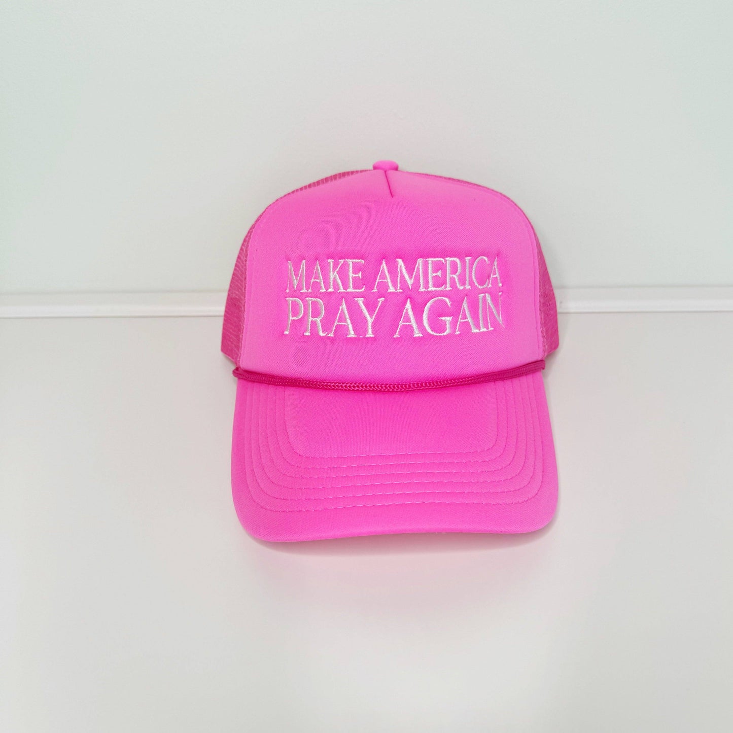 Make America Pray Again Trucker Hat: Bright Pink