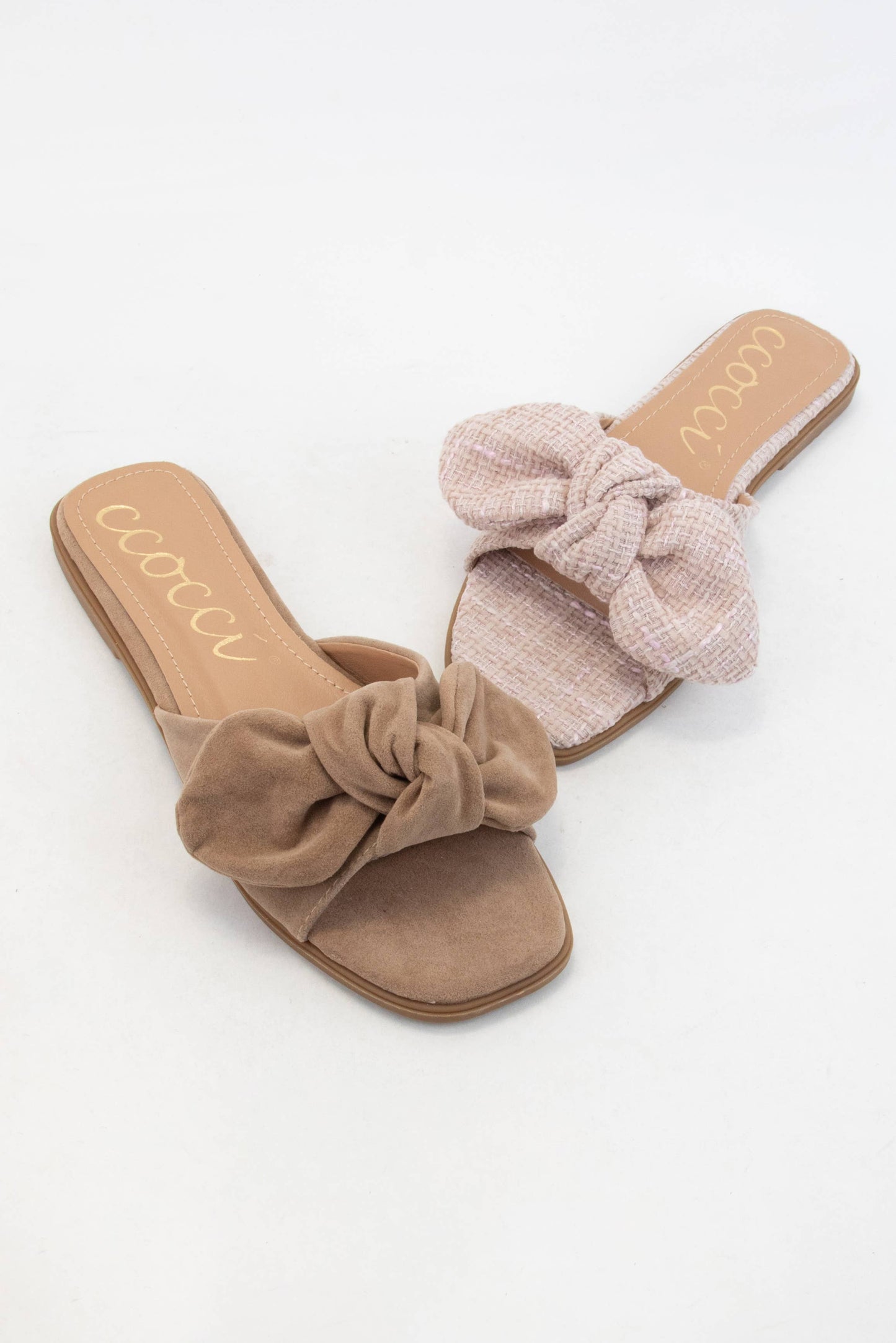 ROUND KNOTTED BOW ESSENTIAL DESIGN SLIP-ON SLIDE SANDAL: FUCHSIA / 5.5