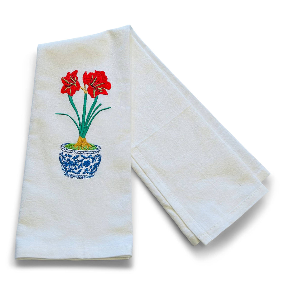 Towel - Chinoiserie Amaryllis on white