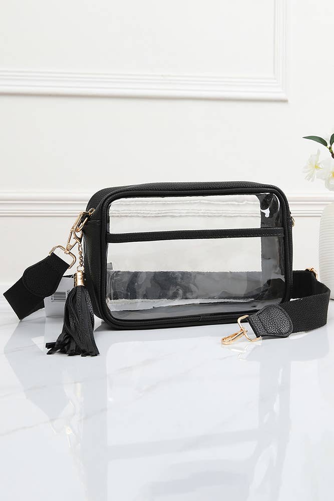 Clear PU Cross Body Camera Bag: Leopard