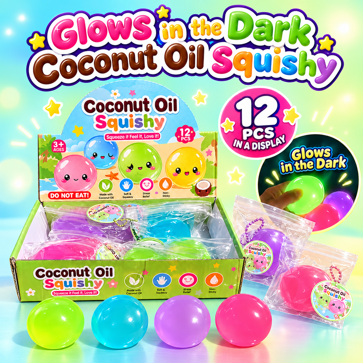 Glow in the Dark Coconut Oil Ball Squishy