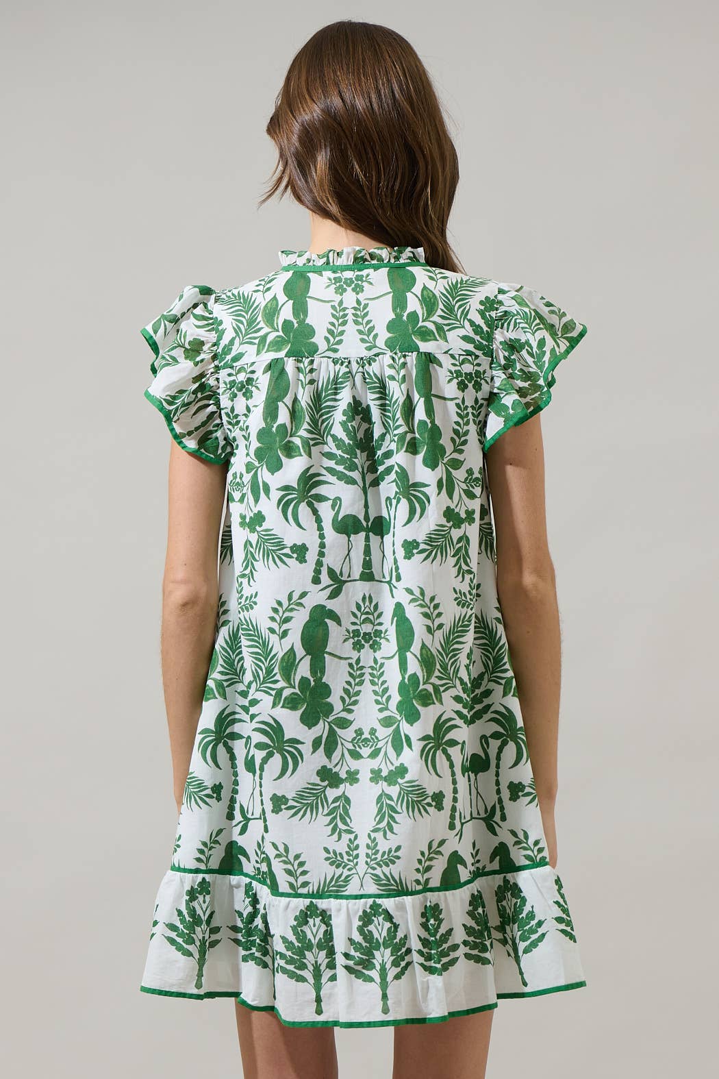 Davina Floral Ebba Shift Mini Dress: COBALT-WHT / M