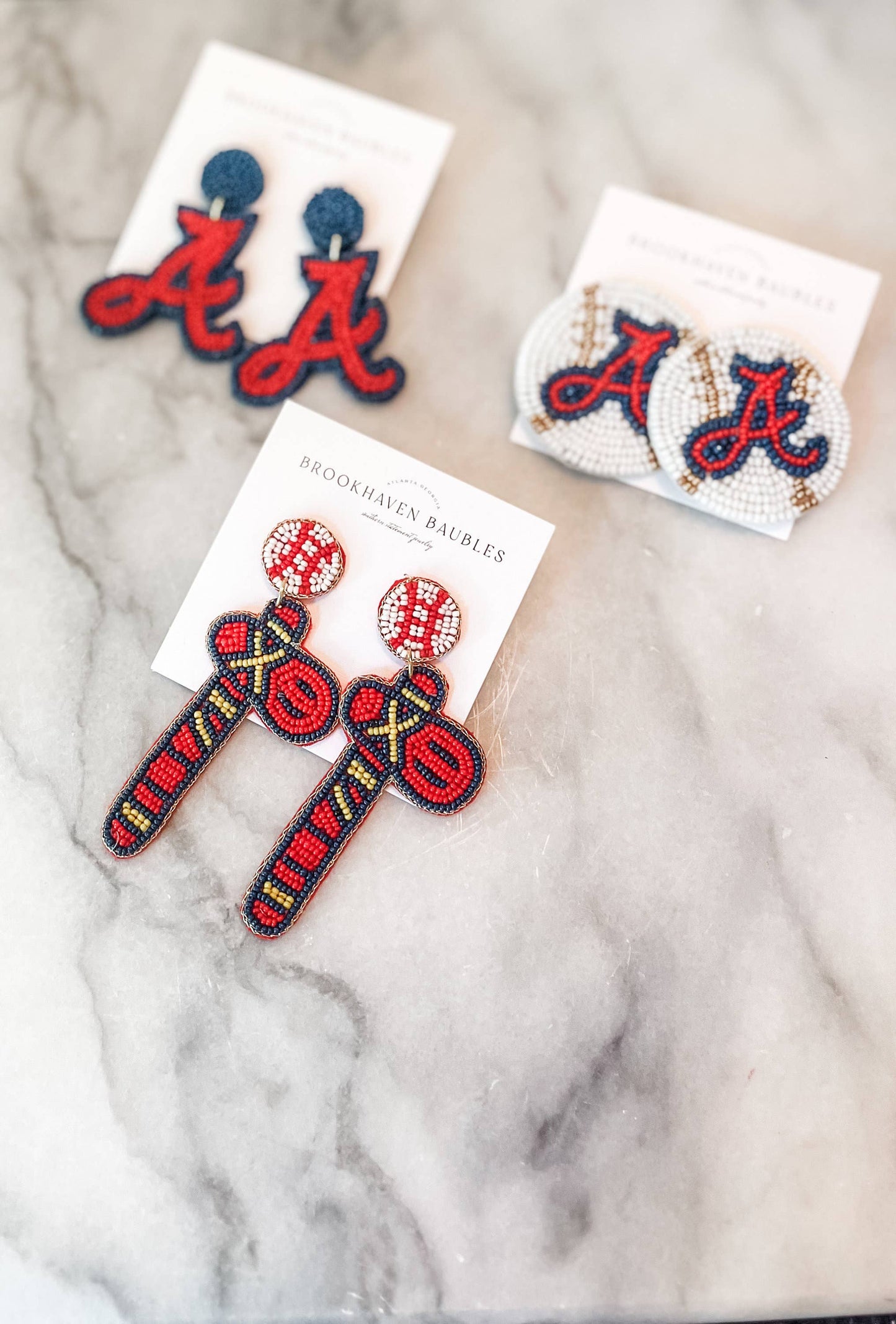 Braves Beaded Earrings - Southern Statement - MLB Game Day