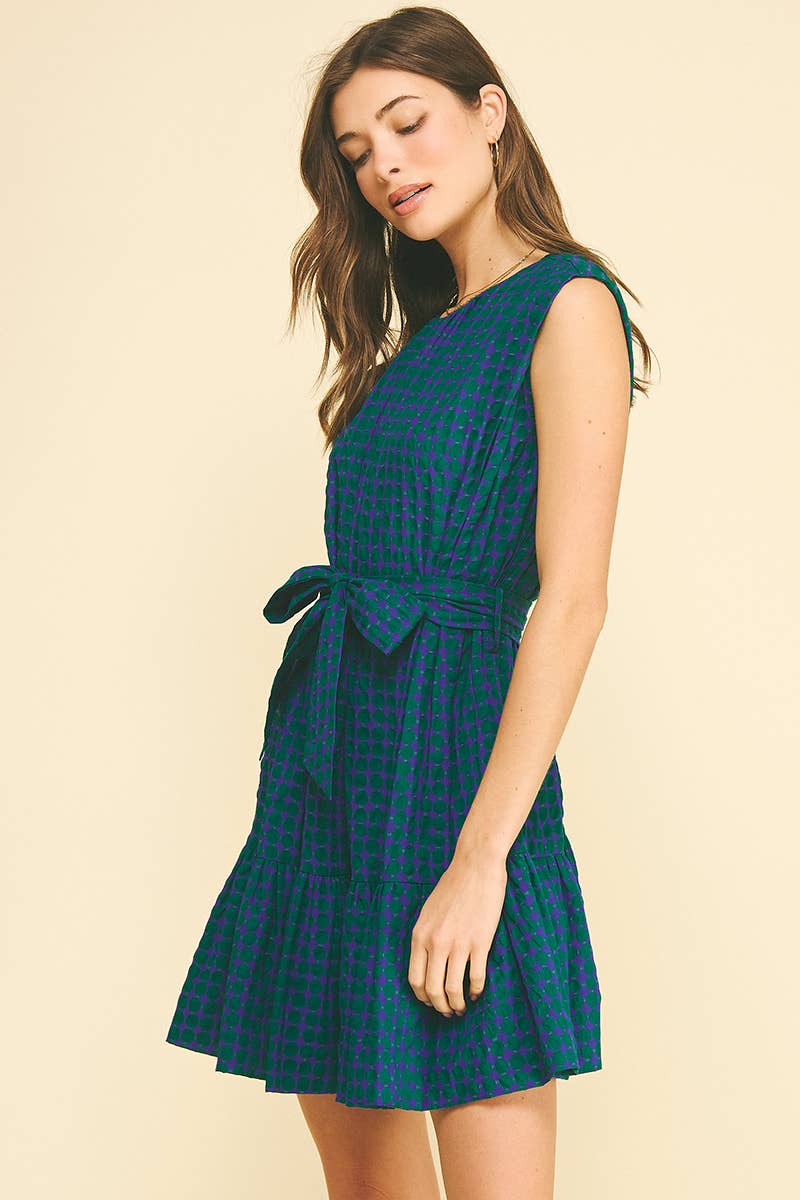 MULTI-COLOR POLKA DOT TIERED MINI DRESS - 6867DA: Pink / M