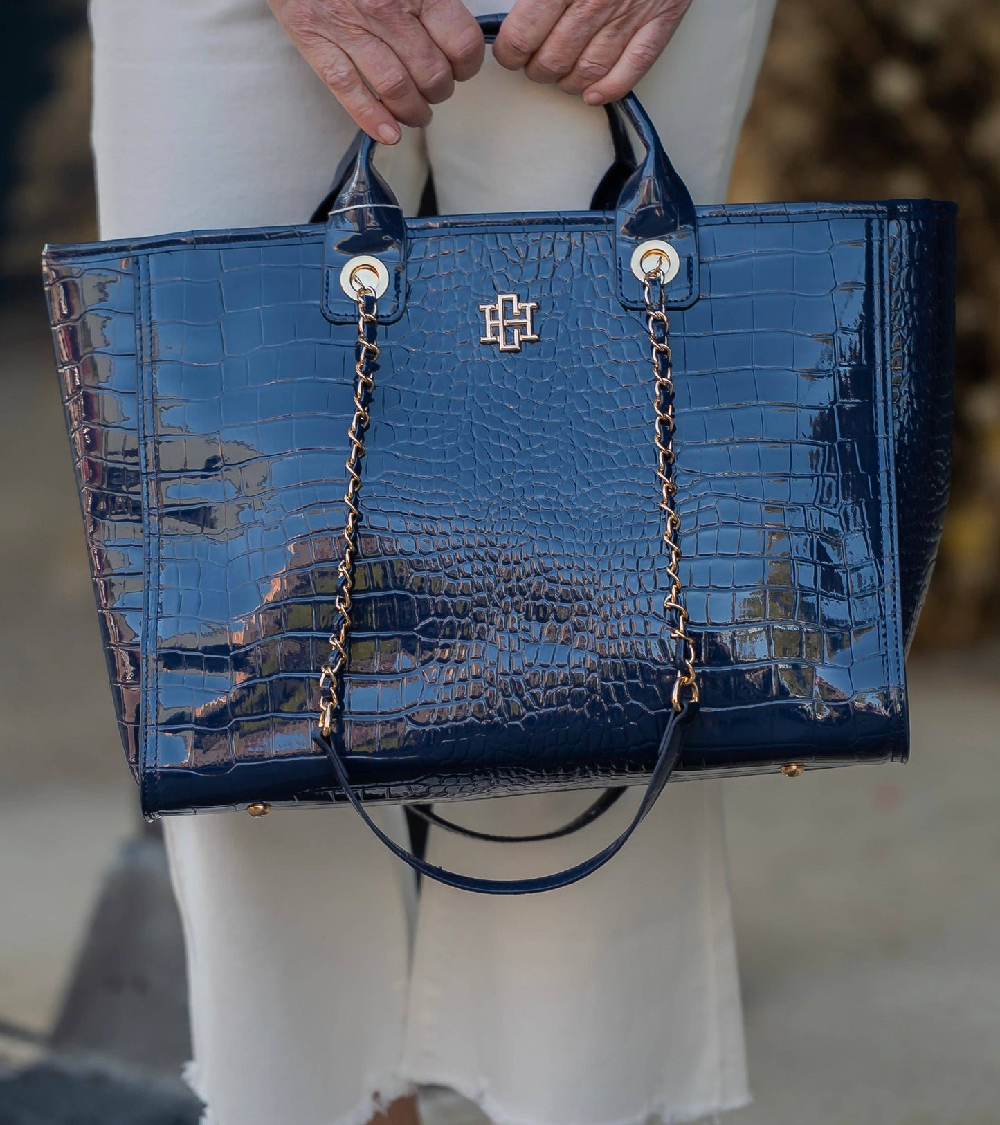 Missy Tote Navy Patent EC: Default