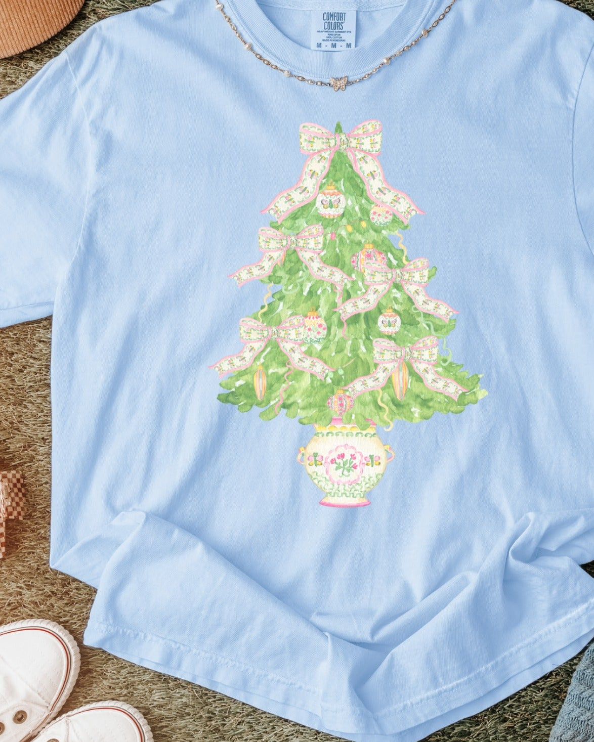 Chinoiserie Christmas Bow Tree Tee