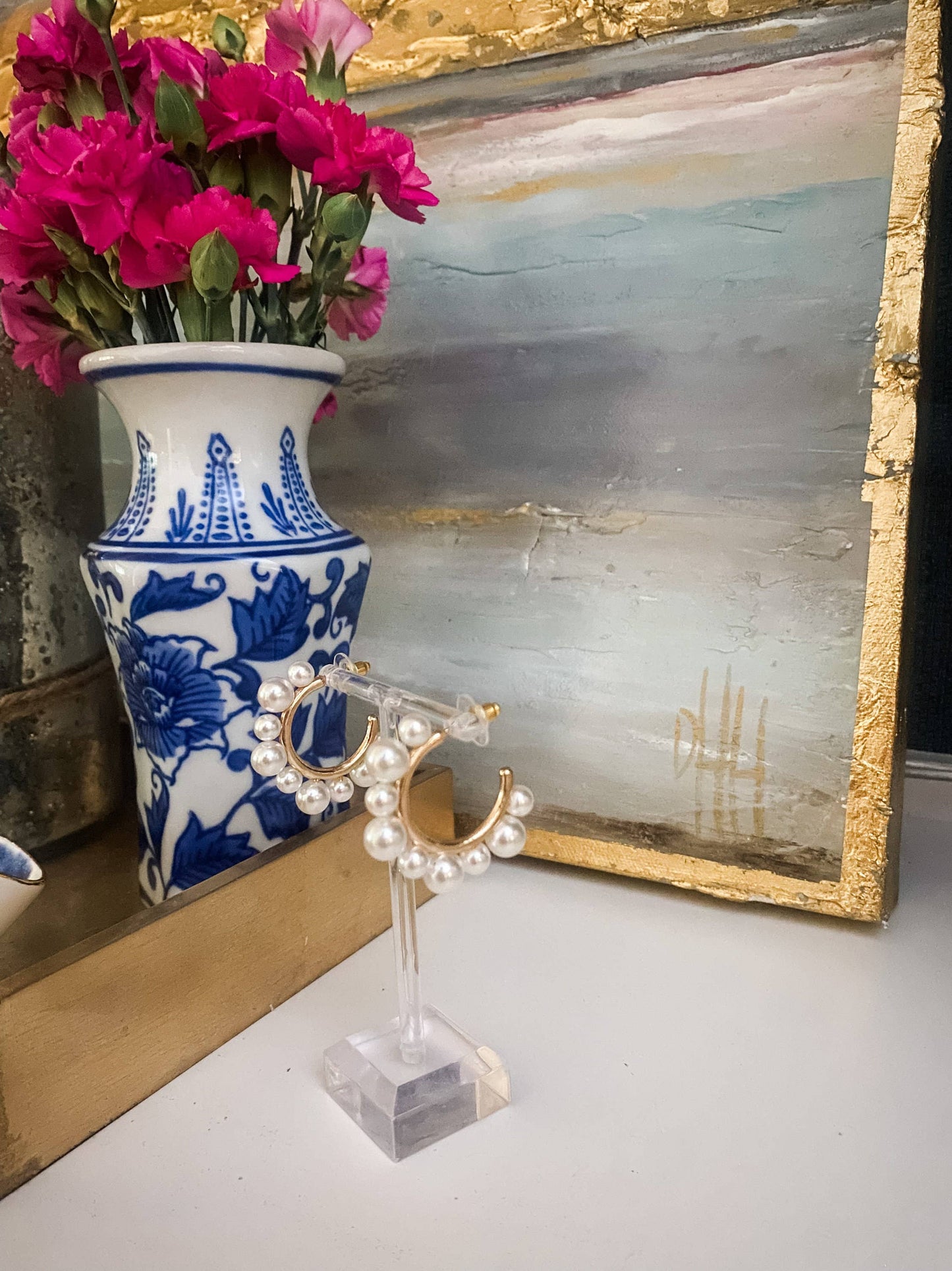 Pearl Hoop Earrings - Southern Statement Jewelry