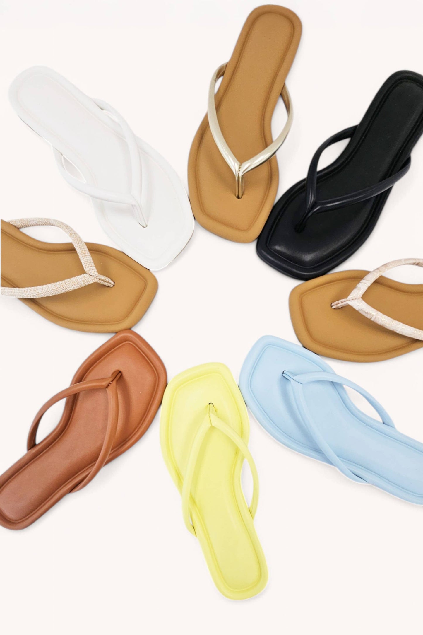 PRISCILLA-5 SQUARE TOE SIMPLE THONG STRAP SANDALS: BEIGE LINEN / B18