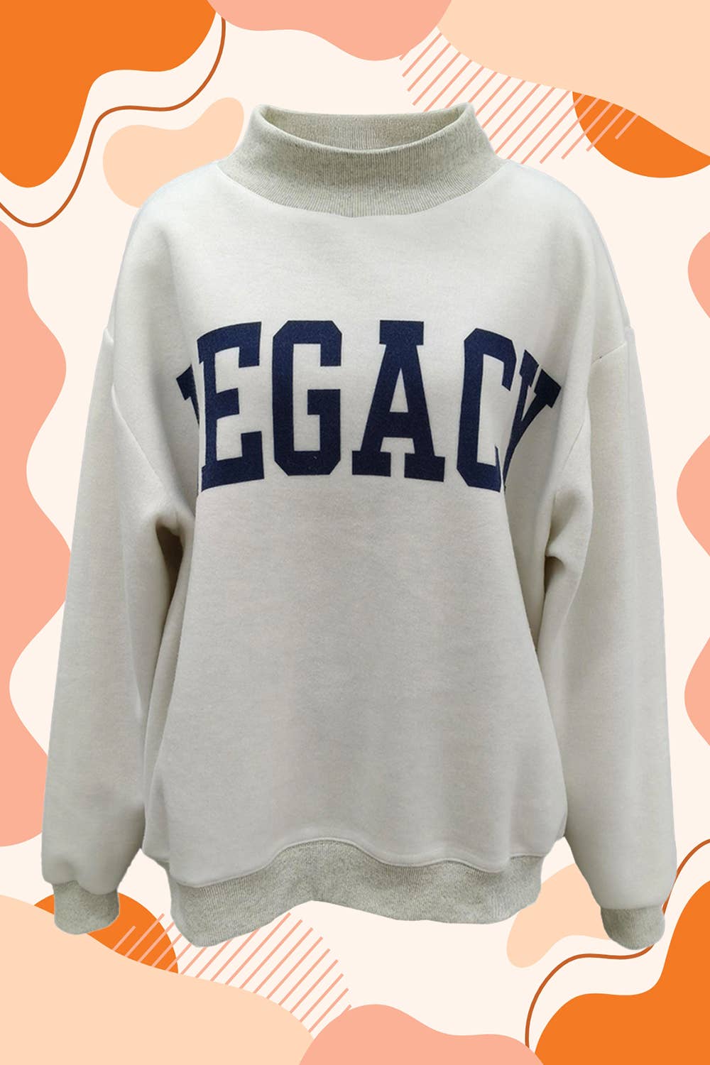 IT2594-FREEDOM  'FREEDOM/LEGACY' Print Reversible Sweatshirt: Ash grey / S/M-L/XL (3-3)