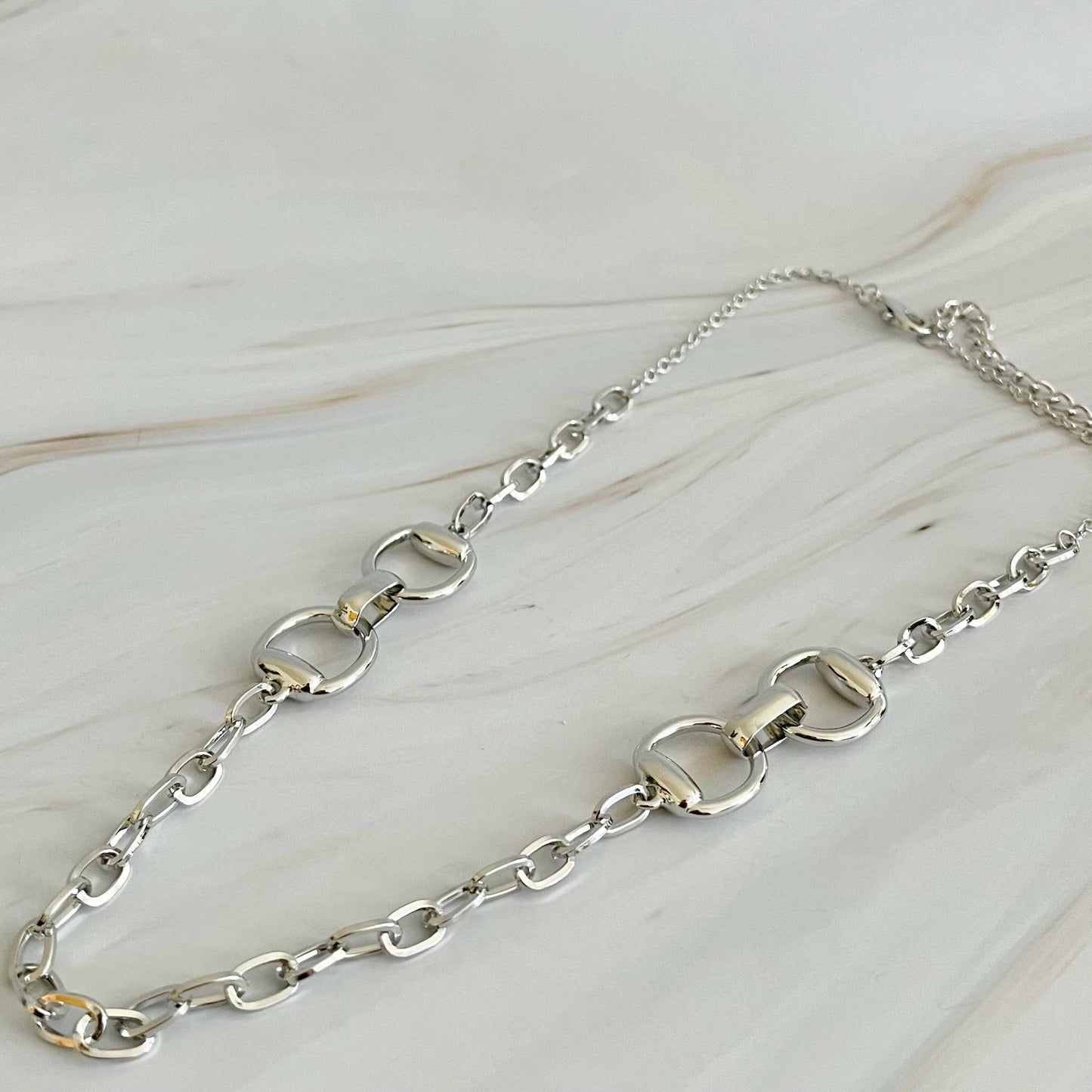 Double Equestrian Chain Necklace: Gold