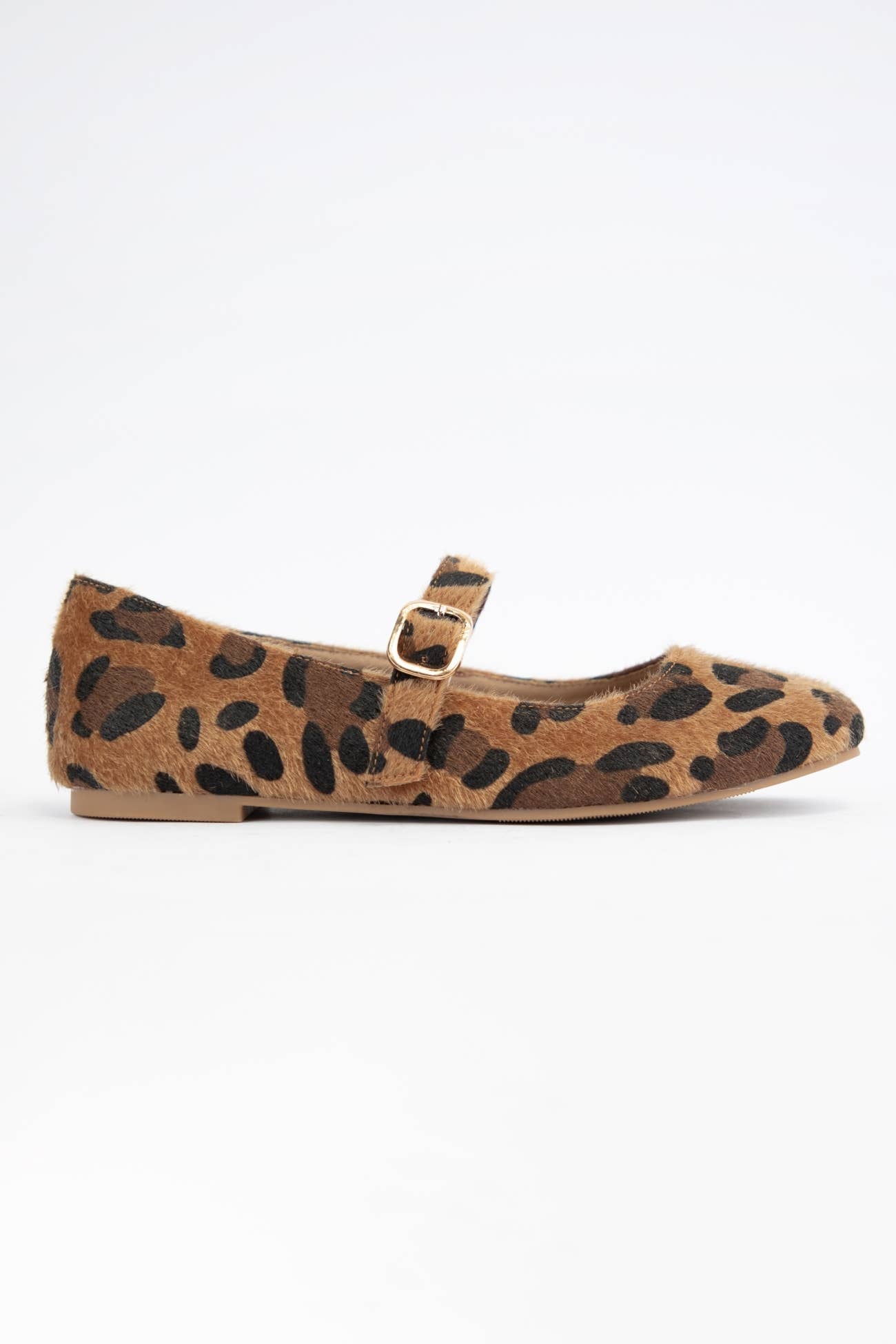 MELI-3 ANIMAL PRINT SHORT HAIR FURRY UPPER FALL FLATS: LEOPARD / C12