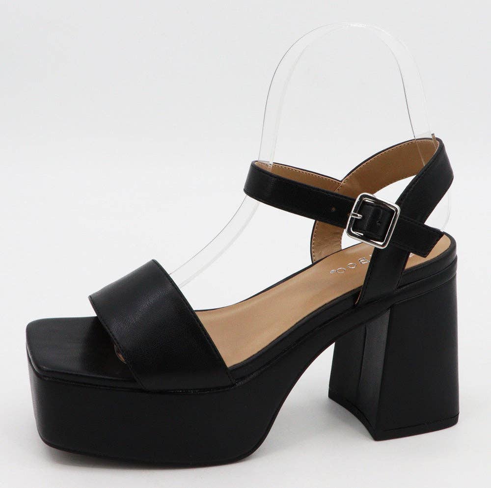 Bamboo Women Block Heel Platform Ankle Strap Sandals: NUDE SOFT PU / 12B-6(1)-6.5(1)-7(1)-7.5(1)-8(2)-8.5(2)-9(2)-10(2)